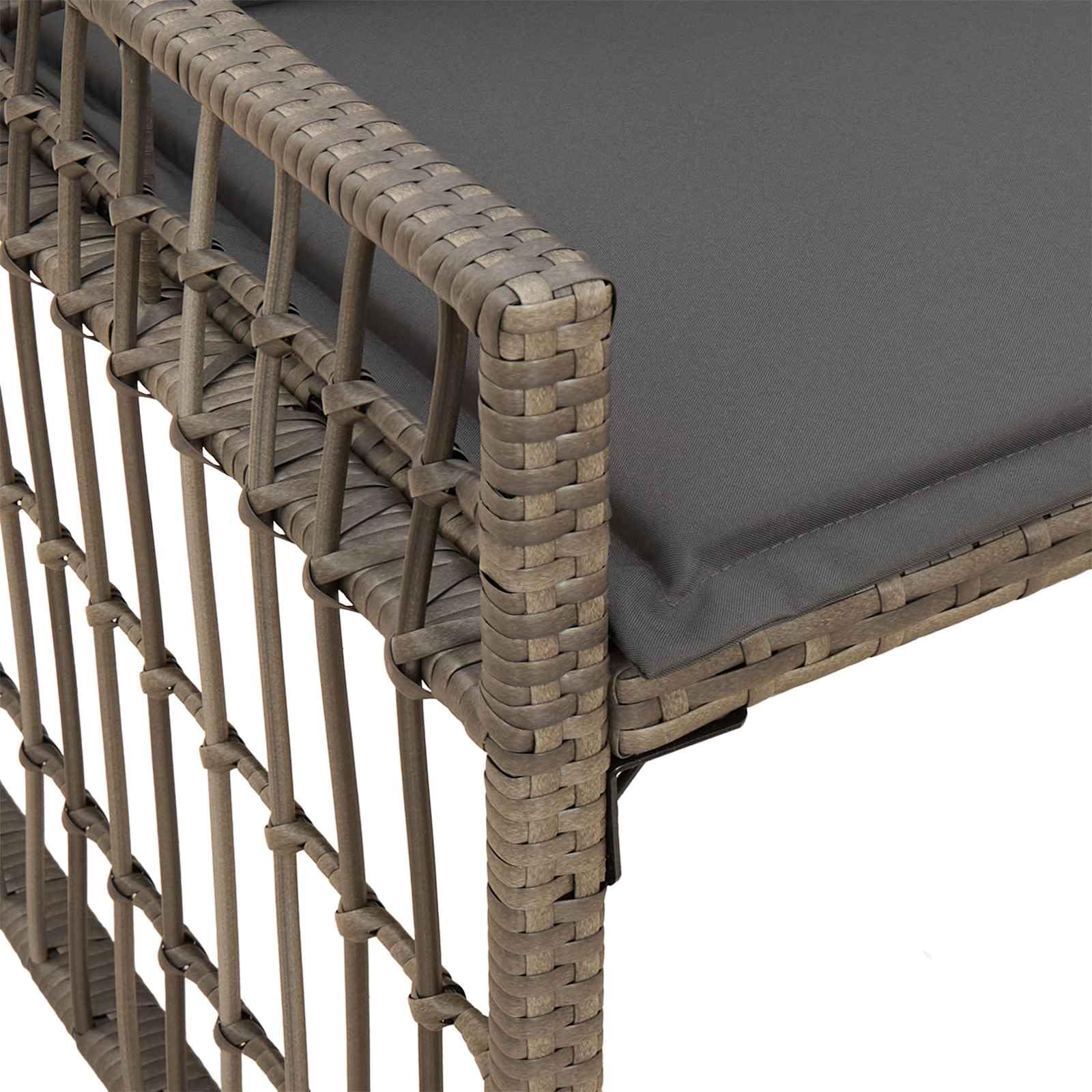 Banco de jardín resistente a la intemperie con cojín extraíble para terraza y jardín en las medidas 116 x 55 x 82 cm. Este título cumple con todos los requisitos: * Contiene todas las