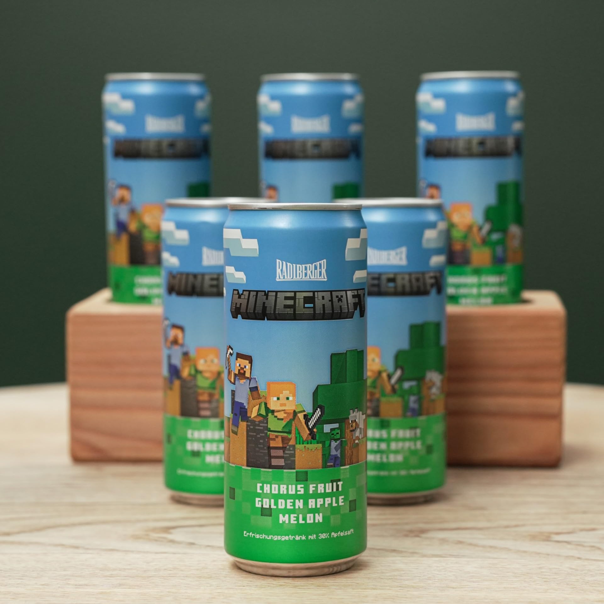 Minecraft Drink 0,33L Dose | mit 30% Apfelsaft | Geschmack Chorus Fruit, Golden Apple & Melon | Kult Getränk für Gamer, Kinder & Fans | +12€ PFANDDOSE (48 x 0,33l Dosen)
