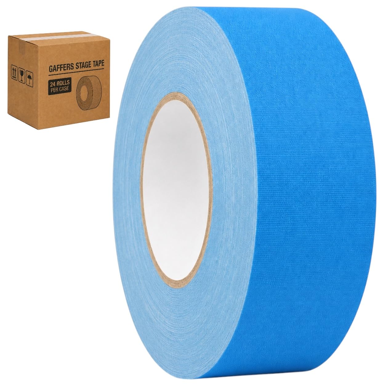 GGR Supplies CGT-80 Gaffers Stage Tape, Light Blue, 2 in x 60 yd, 24-Pack