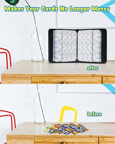 Miniatura 7 de Carpeta de 900 bolsillos para tarjetas Pokémon, 9 bolsillos compatible con tarjetas coleccionables Pokémon con fundas extraíbles, estuche de