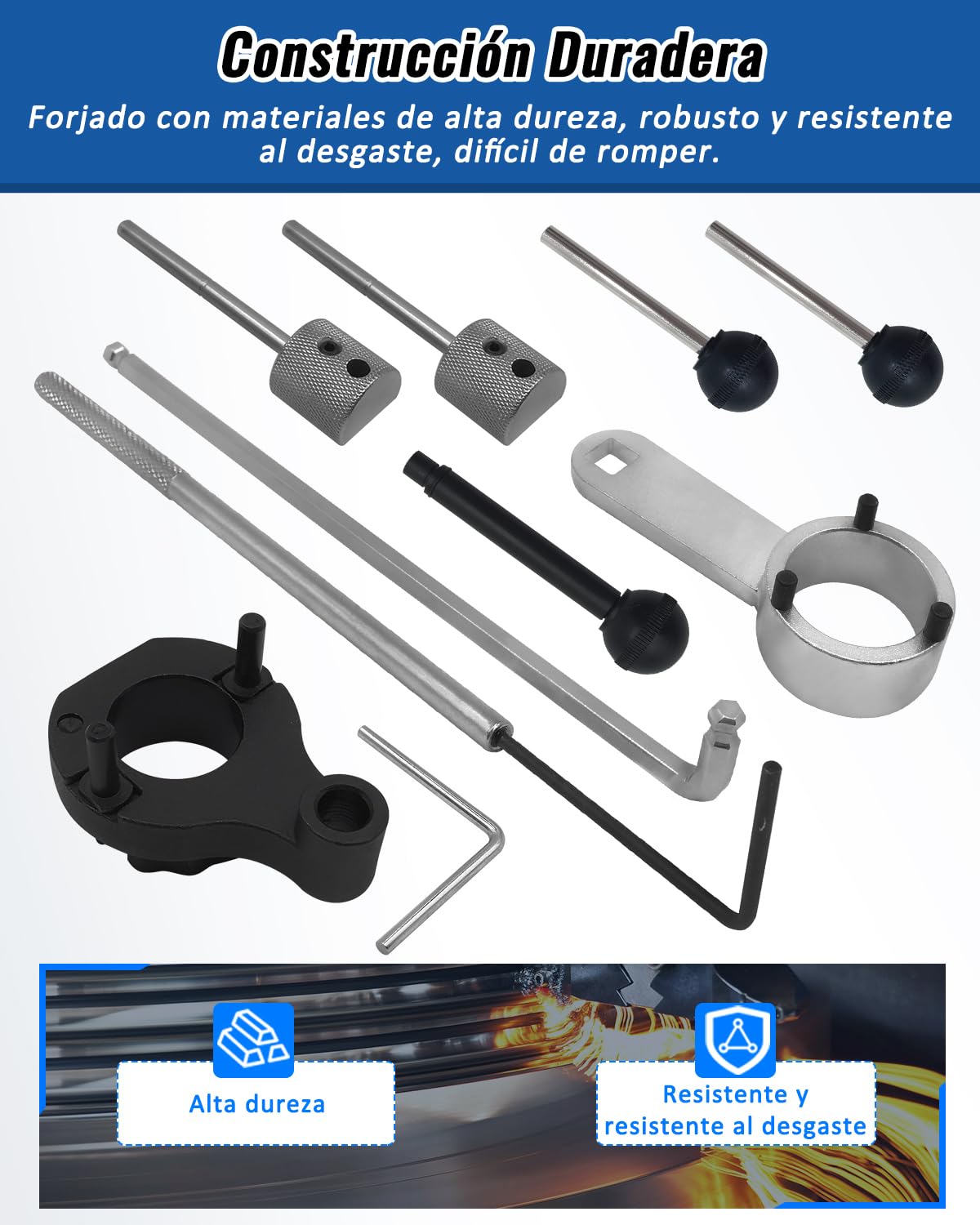 Herramientas de Ajuste del Motor Compatible con VW VAG Audi Seat Skoda 1.4 1.6 2.0 TDI CR, Juego Correa Distribución del árbol de levas Reemplaza T10264 T10265 T10490 T10492 T10051 T10060A
