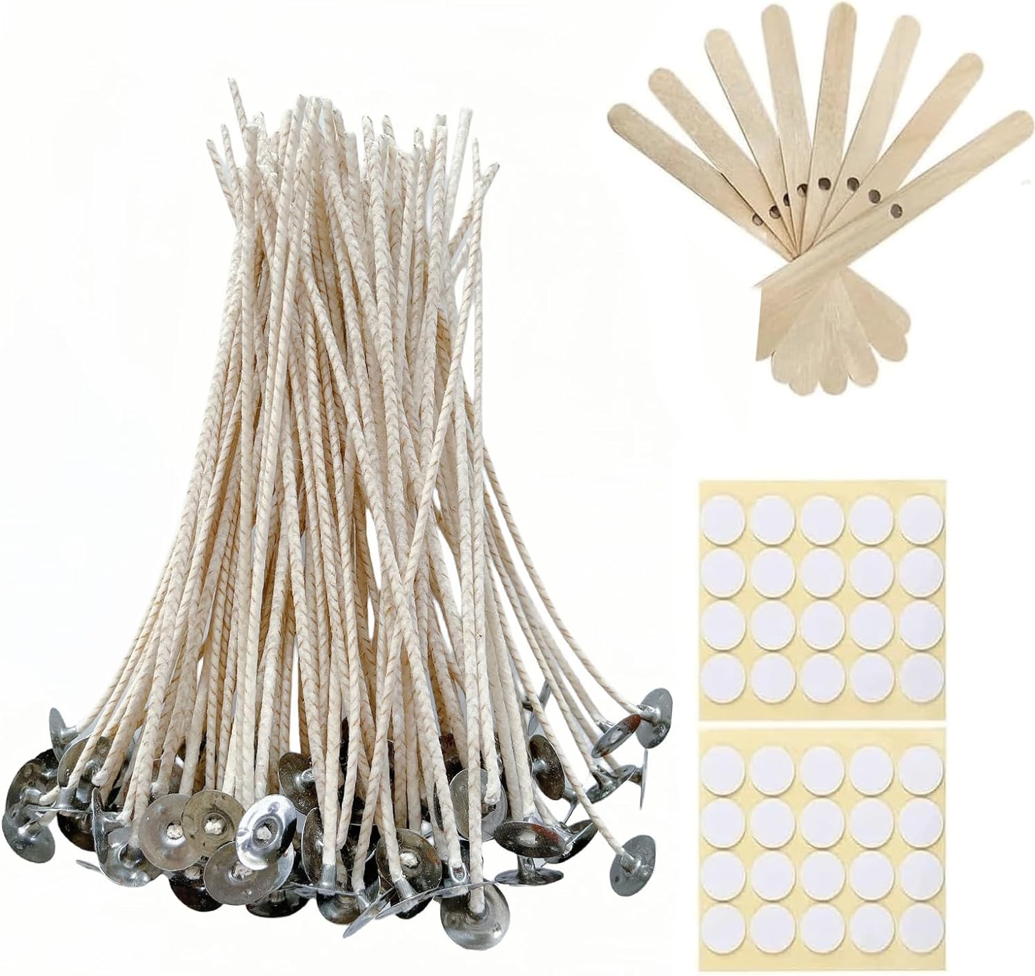 100 mechas para velas 6 pulgadas algodón pack 100 miniatura 7