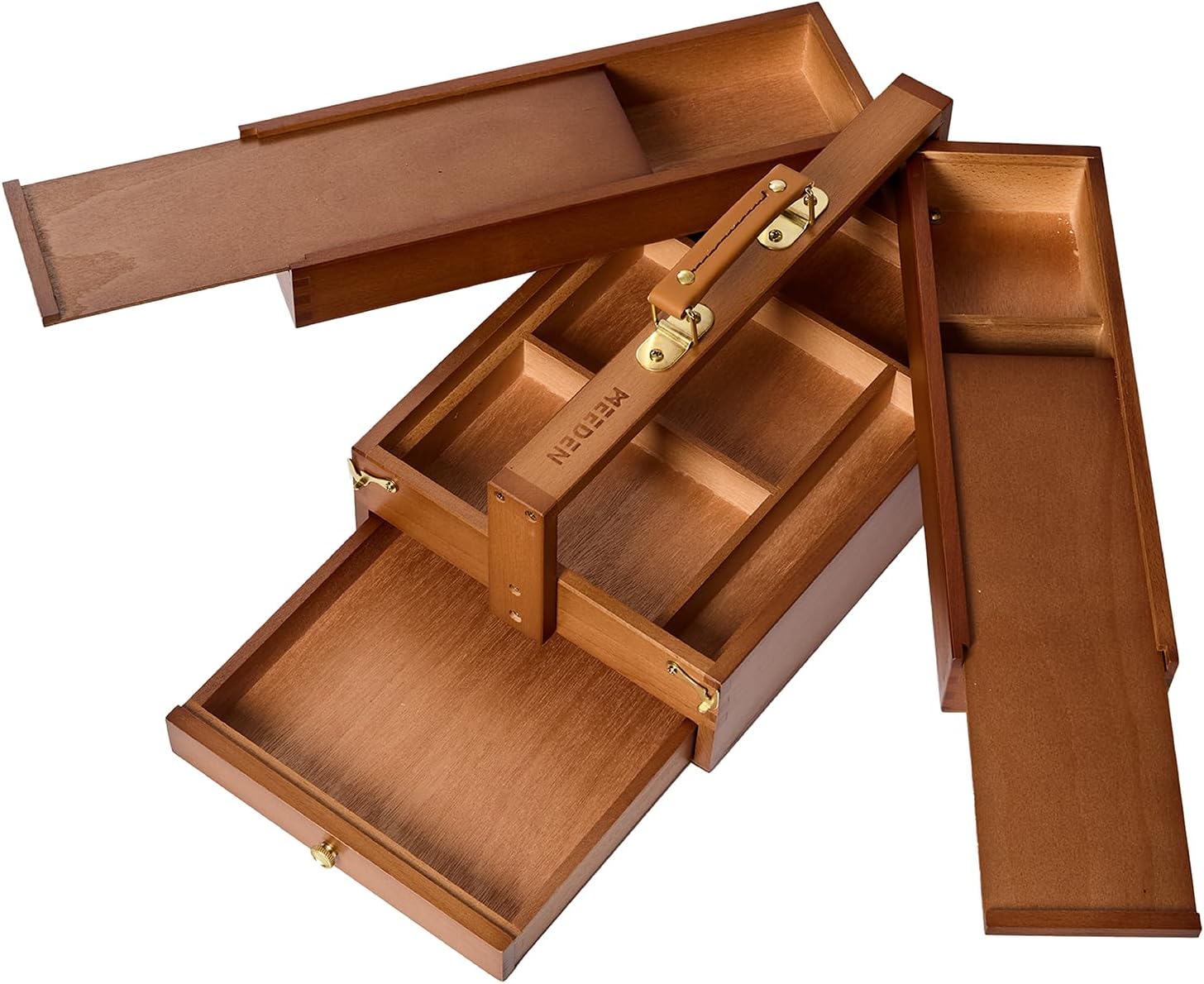 MEEDEN Wooden Tool Storage Box: Portable Beech Wood Art Supplies Organizer