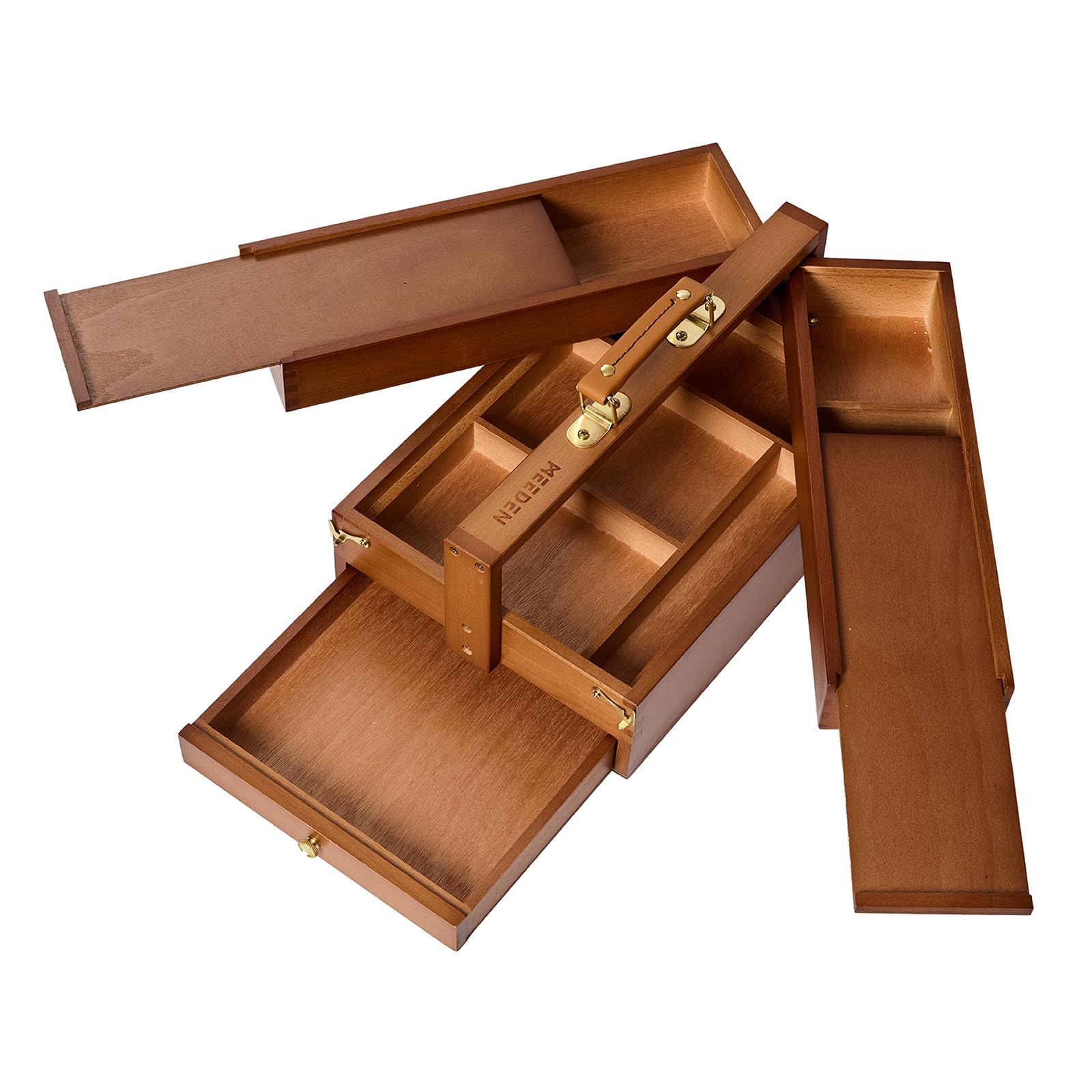 MEEDEN Wooden Tool Storage Box: Portable Beech Wood Art Supplies Organizer