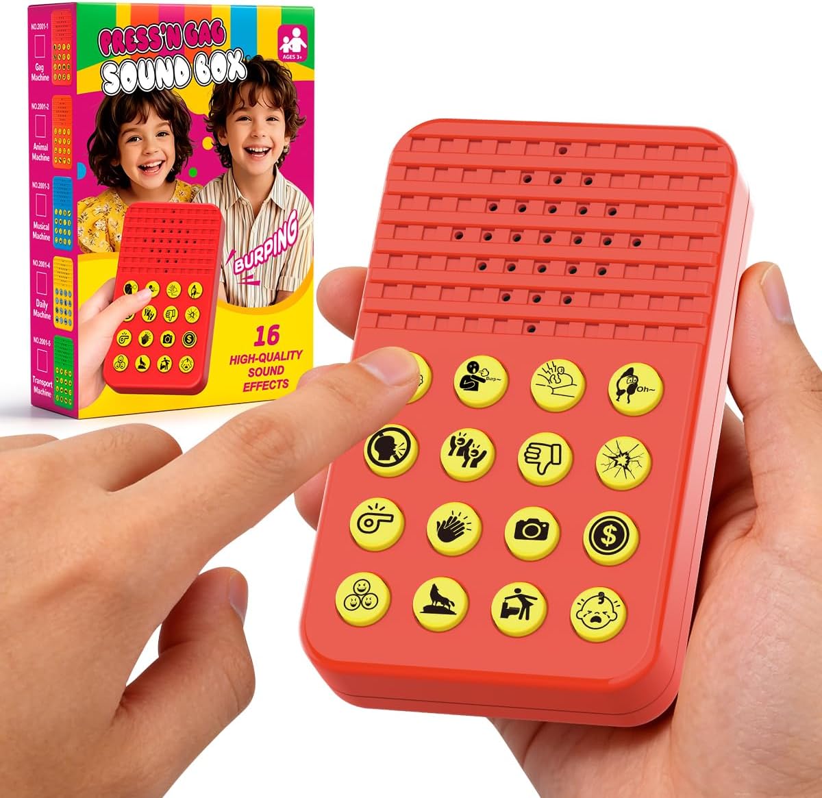 Sound Effects Machine, Noise Maker Prank Stuff with 16 Sounds, Teen Boys Gifts Ages 8-13, Cool Gag & Practical Joke Toys for Teenager