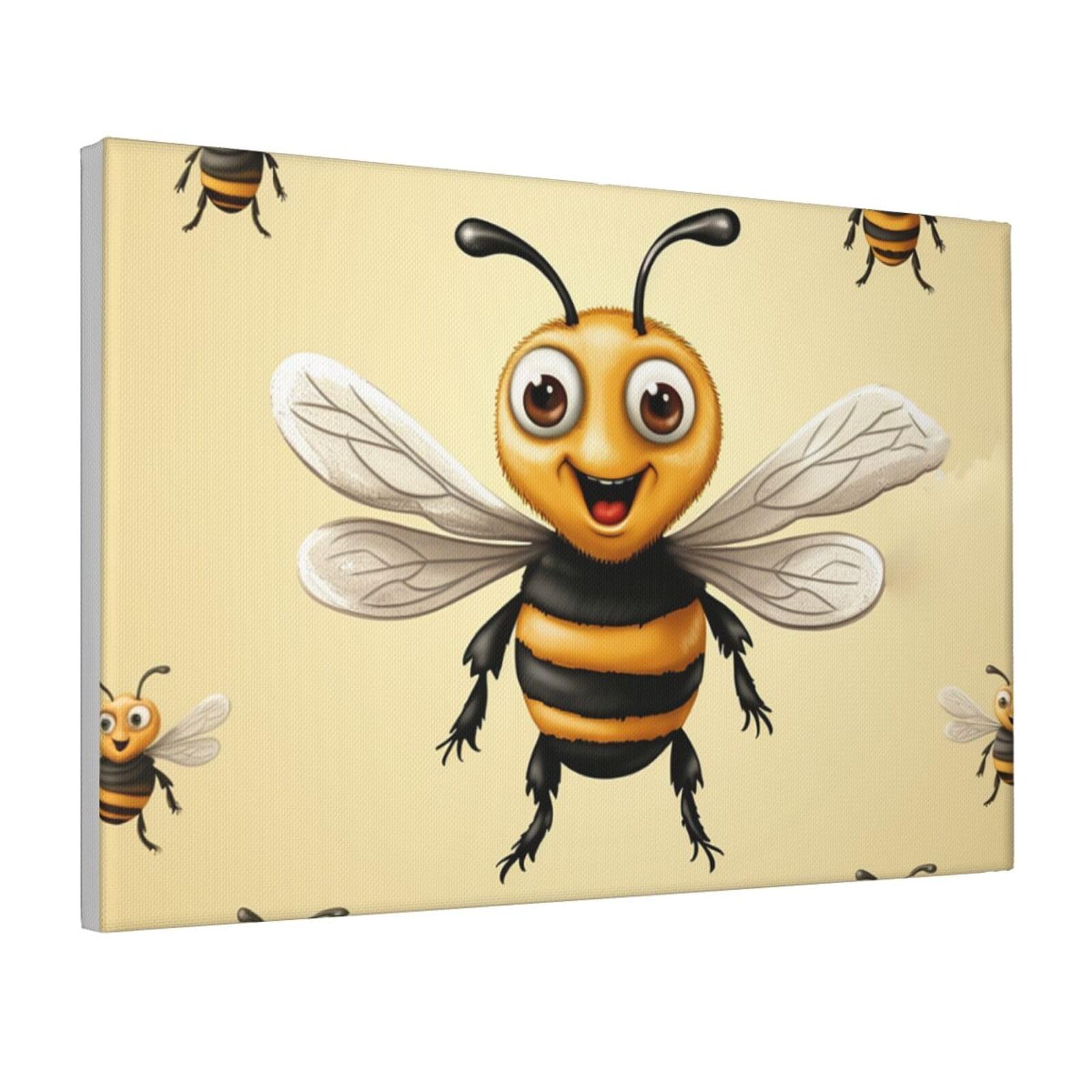 Framed Wall Art for Living Room Art Work, Honey Bee Picture Prints Modern Office Wall Paintings Poster Aesthetic Wall Decorations for Home Decor Ready To Hang 16"x24"