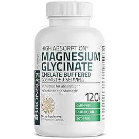 Bronson Magnesium Glycinate 200 MG per Serving Chelated for High Absorption, Gentle On Stomach, Non-GMO, 120 Vegetarian Capsules
