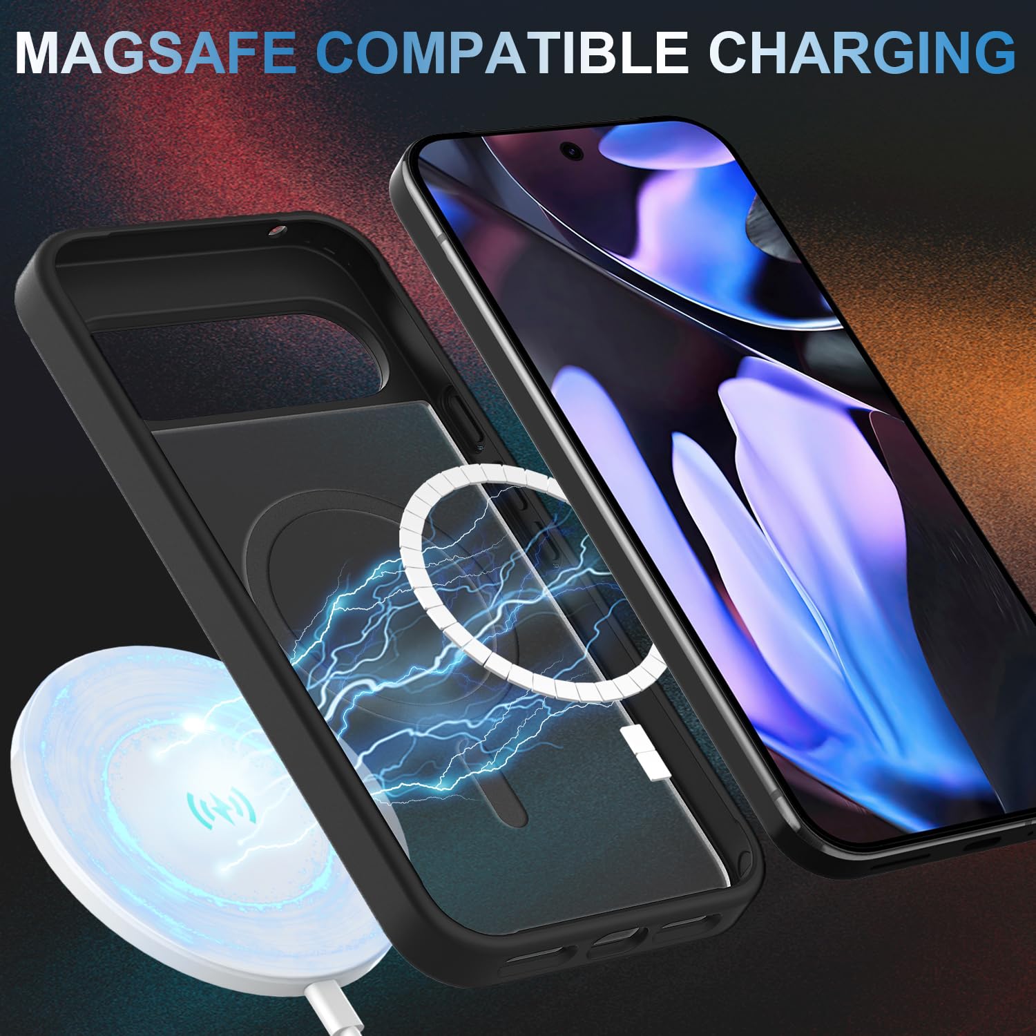 Cover Magnetica Per Google Pixel 10/10 Pro Con Vetro Temperato – Ultra Sottile, Opaca, Anti-Ingiallimento E Compatibile MagSafe