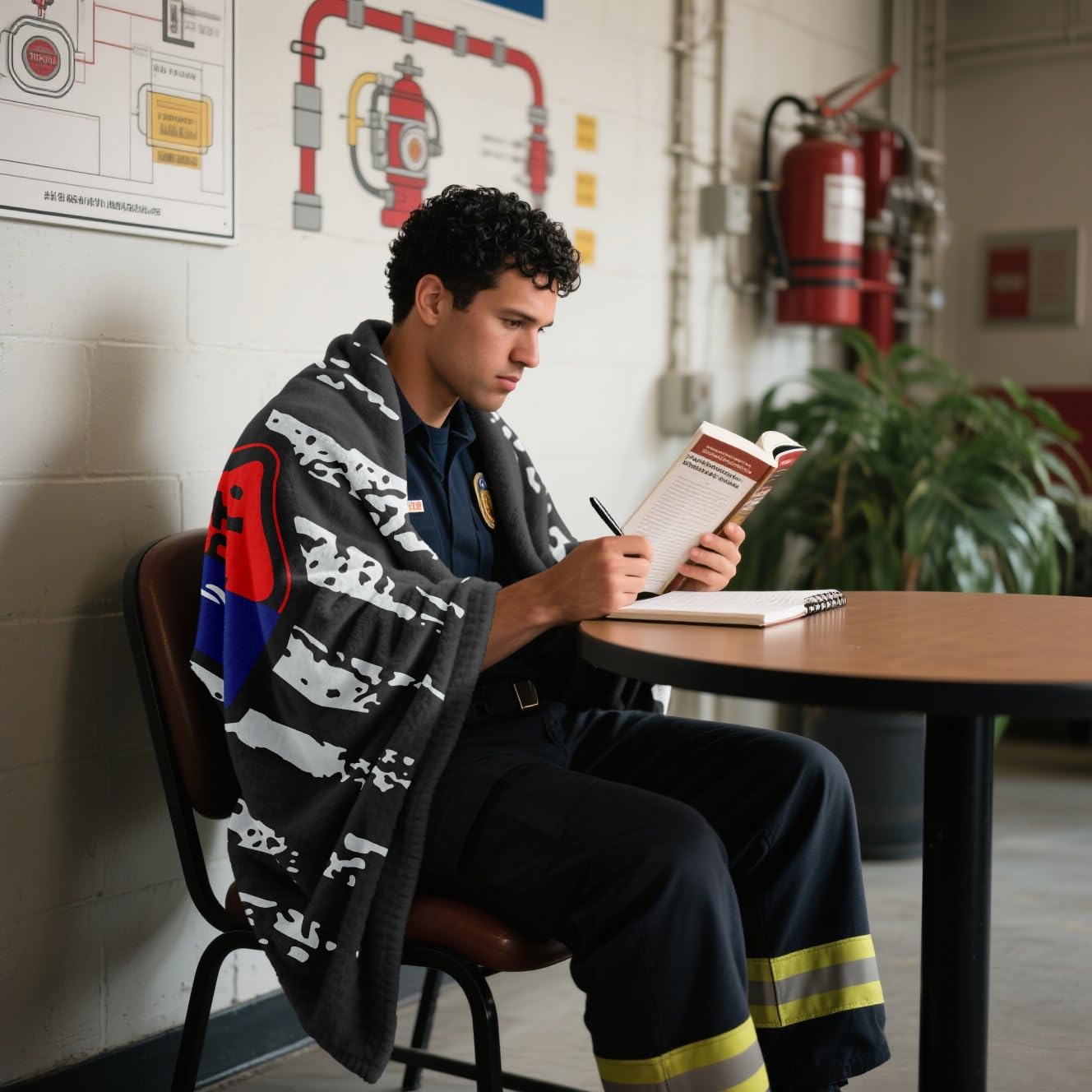 Firefighter EMT Throw Blankets Birthday Gift Idea for Men Dad Husband Son Friend 80"x60" - Practitioner Fireman Firewoman EMS Blanket For Fire Fighter FD Department First in Last Out Responder