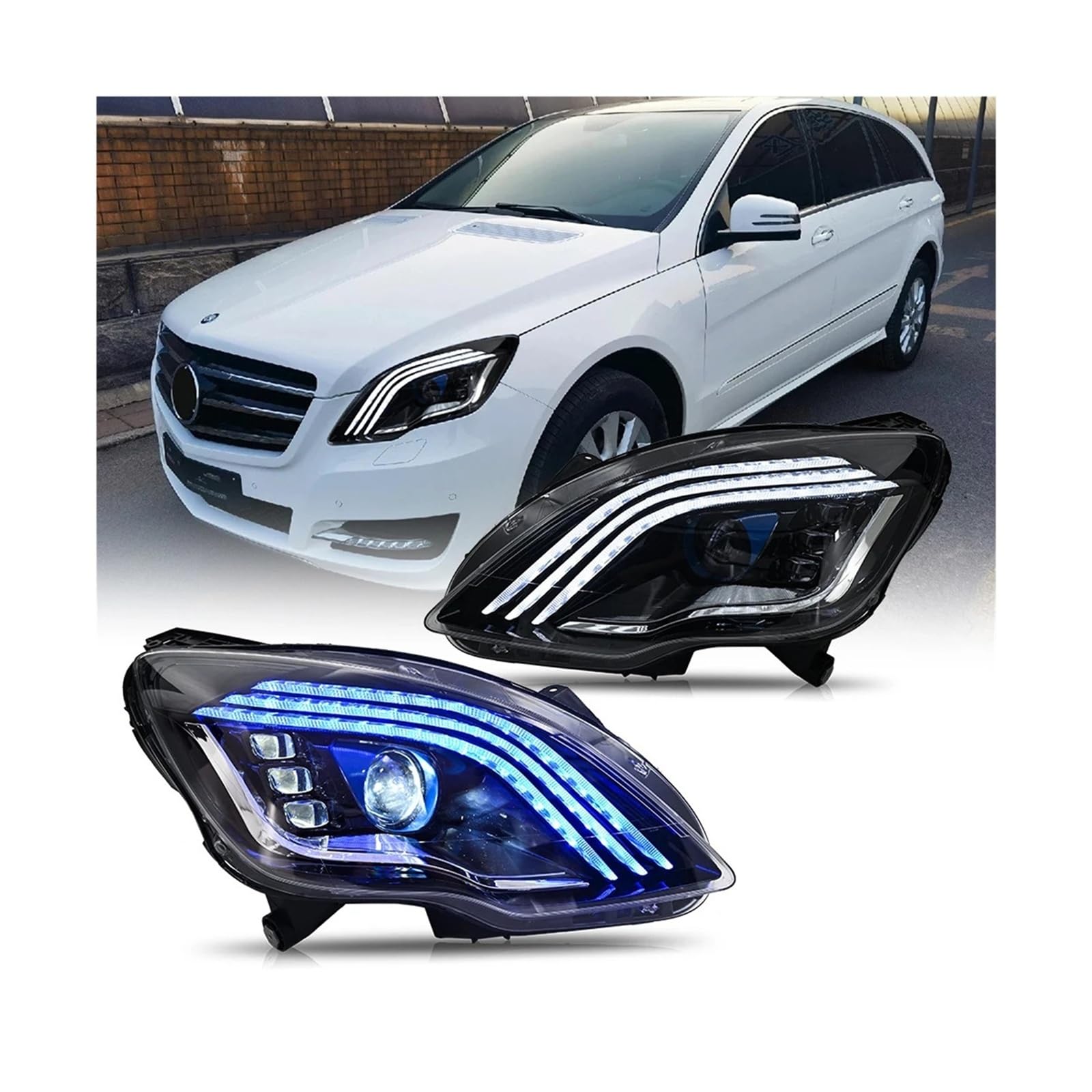 ZGHQHCDRH Headlights Compatible For Mercedes R350 / Benz R-Class W251 2011-2017