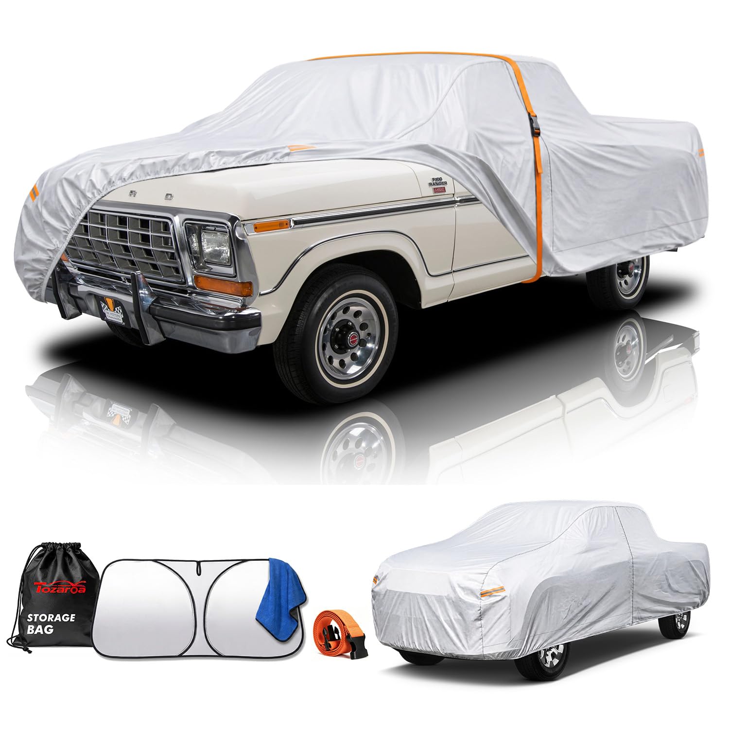 Car Cover Waterproof All-Weather,Heavy-Duty Outdoor Full Exterior Automobiles Sedan/Coupe (Length 186-193 inch) with Windshield Sun Shade Universal Fit Ford Mustang,Chevy Camaro/Corvette etc — view 22