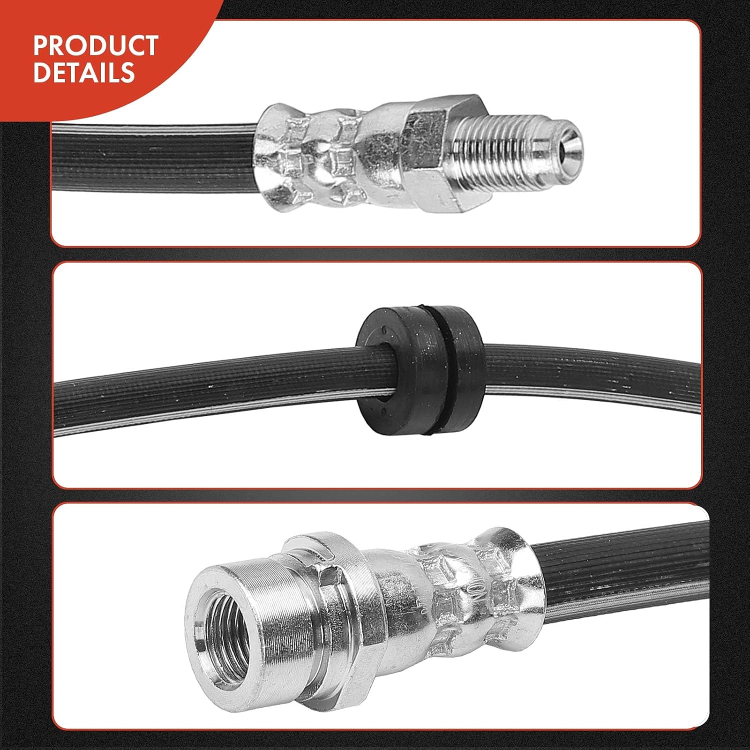 A-Premium Front Driver & Passenger Side Brake Hydraulic Hose Compatible with Ford Models - Focus 2000 2001 2002 2003 2004 - Replace# YS4Z2078AA(Pack of 2)