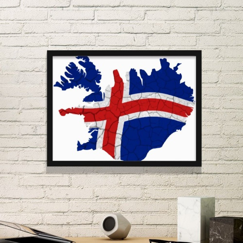 Tableau Islande cadre noir sticker mural et estampe d'art moderne pour maison