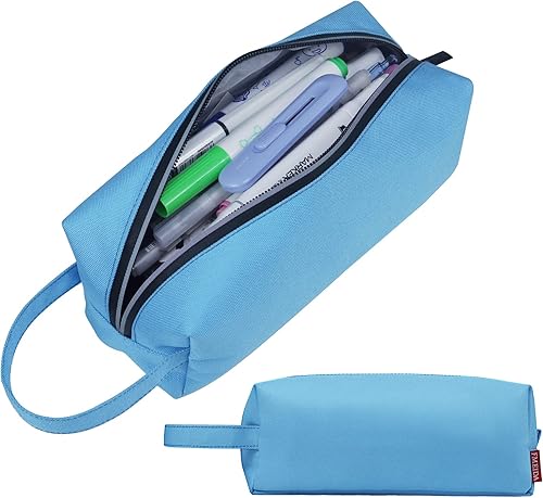 Miniatura 22 de Fmeida Estuche para lápices estético, bolsa de lápices de gran capacidad, estuche portátil para bolígrafos, oficina, papelería, bolsa de maquillaje