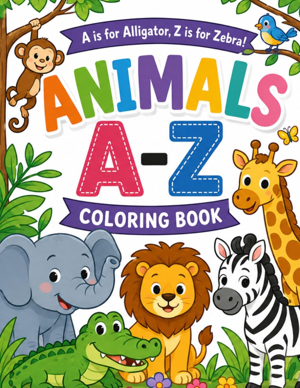 ABC Animals Coloring Book for Kids: Fun and Easy Animal Coloring Pages for Toddlers, Preschoolers, and Kids Ages 3–8: Fun and Easy Animal Coloring Pages for Toddlers, Preschoolers, and Kids Ages 3–8