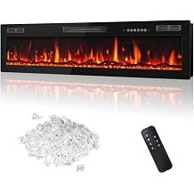 Electric Fireplace, 30" Recessed and Wall Mounted Electric Fireplace, Ultra-Thin Electric Fireplaces Inserts Heater, 750W/1500W Fire Places and Wall Electric Fireplaces with Remote Control