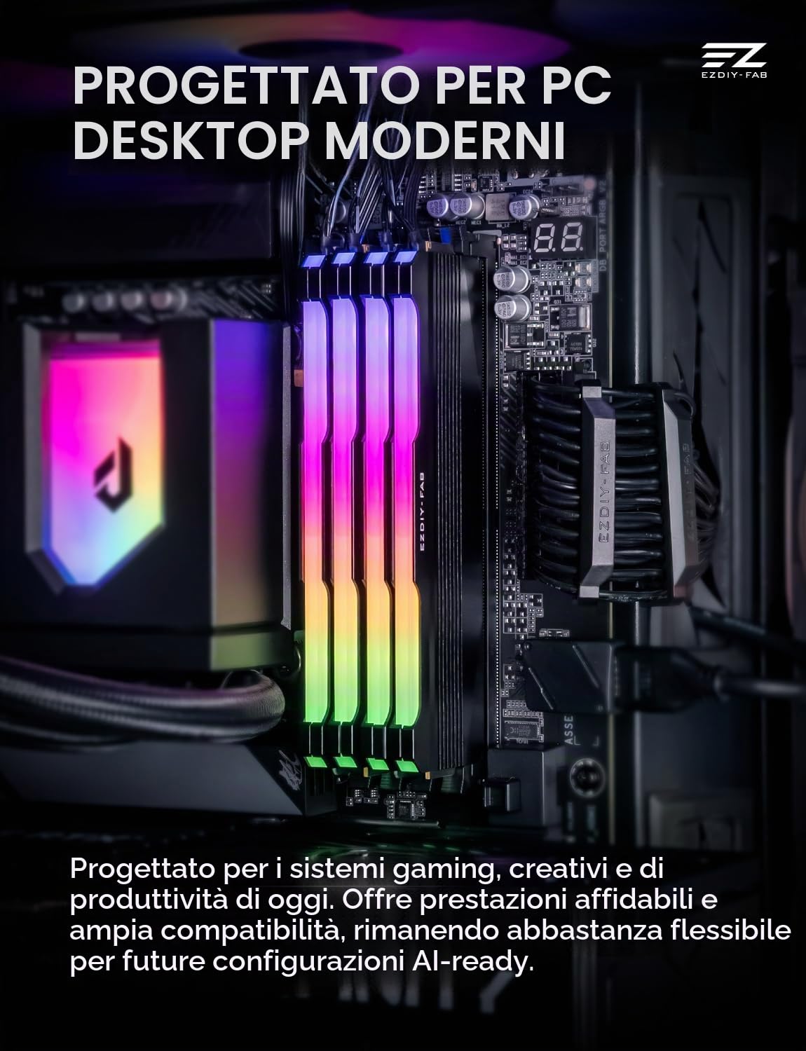 EZDIY-FAB RH01 ARGB - Dissipatore di memoria RAM DDR4/DDR5, confezione da 2
