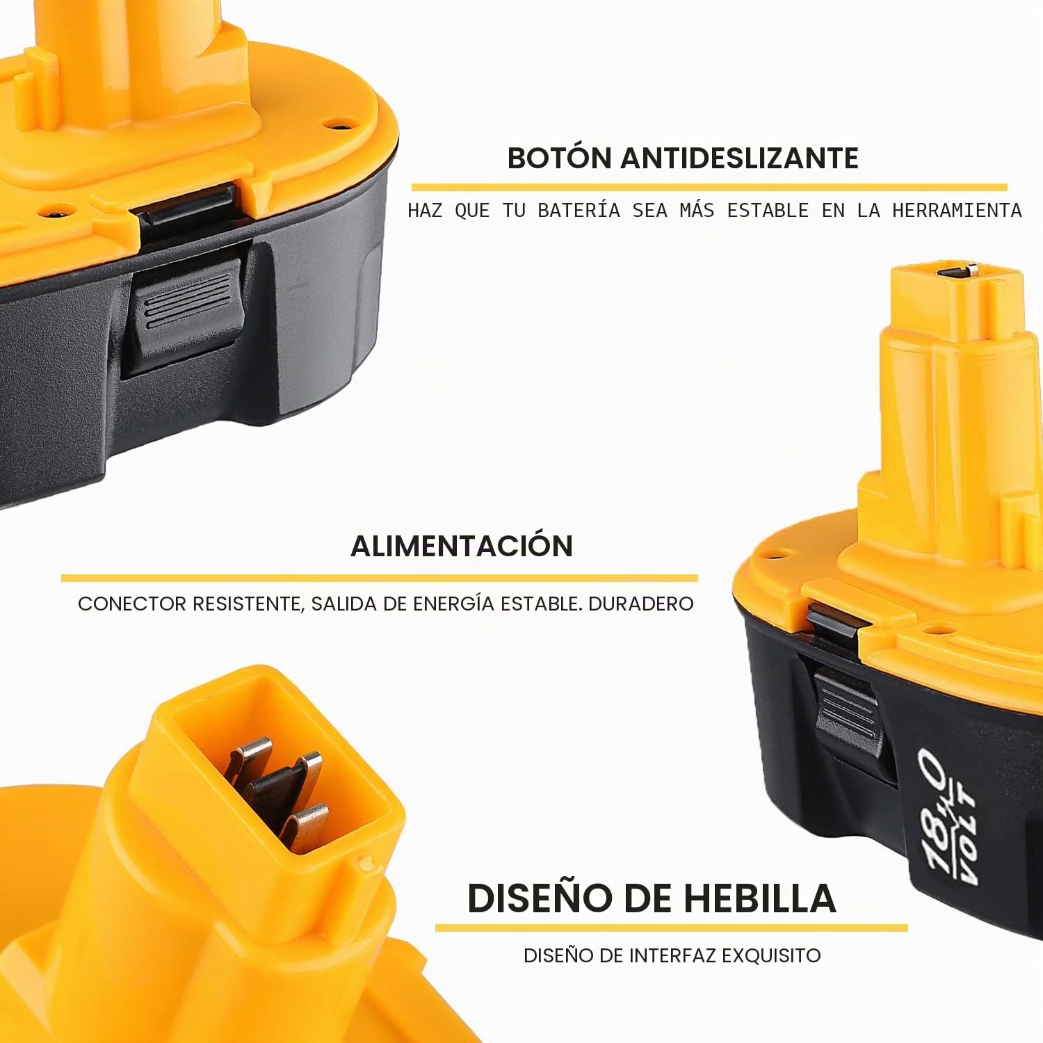 VANTTECH Paquete de 2 baterías de repuesto Ni-MH DC9096 de 4,8 Ah para batería DeWalt de 18 V DE9098 DE9503 DE9039 DE9095 DE9096 DW9096 DW9095 DW9098 DC725