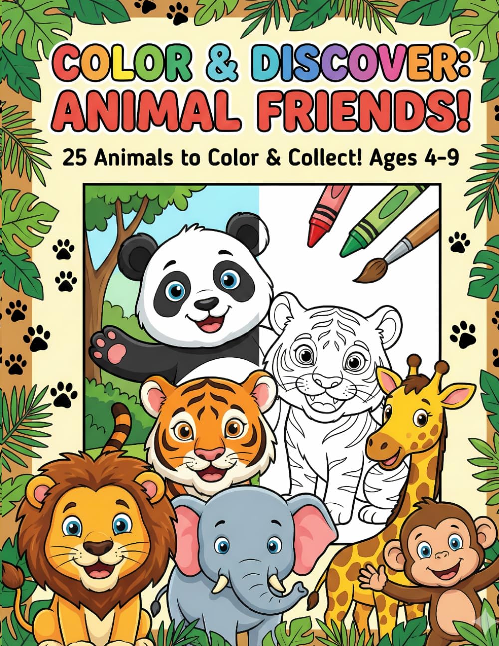 Color & Discover: Animal Friends!: Learn Colors with Reference Images & Creative Coloring Pages for Kids 4-9