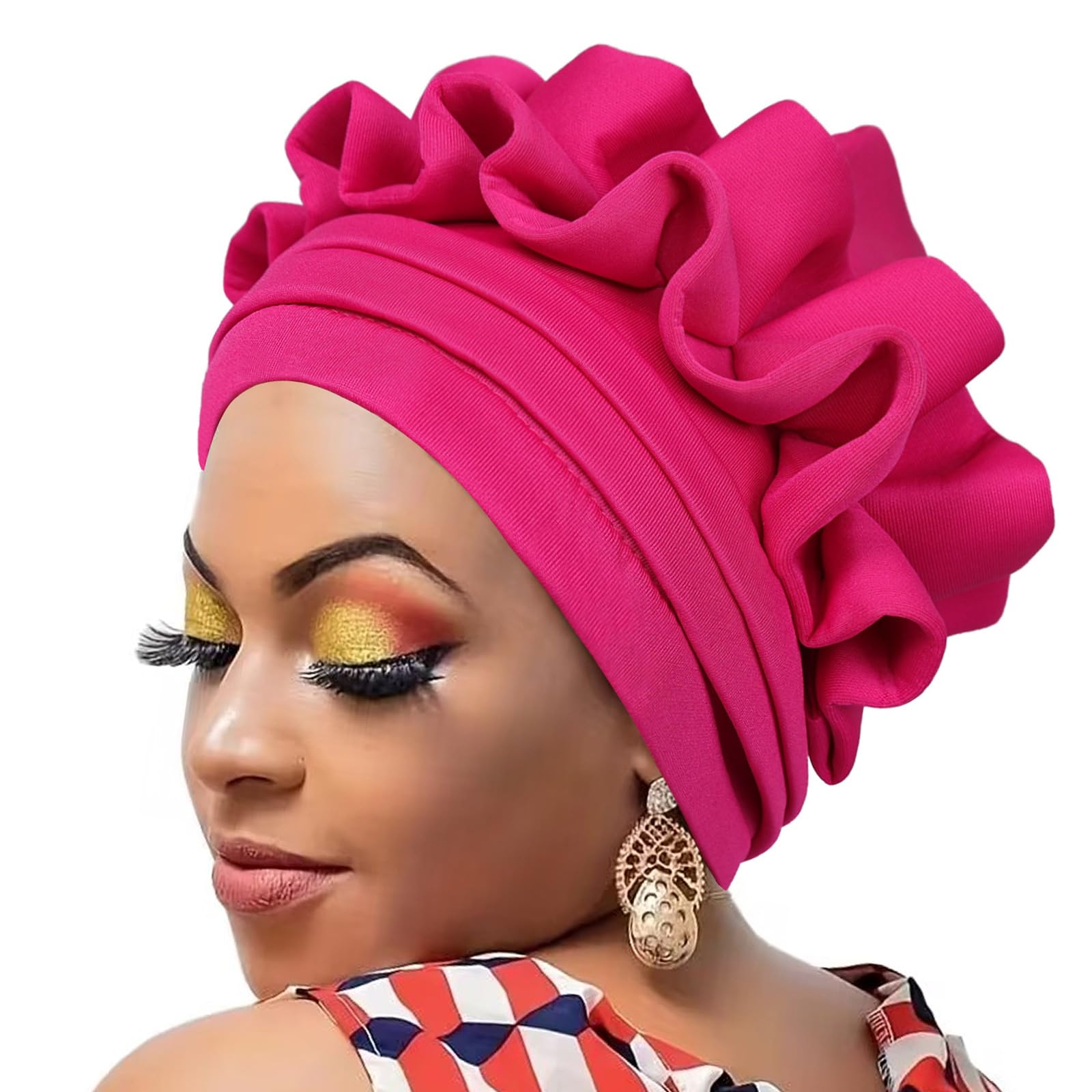 XAGMODSHN Women Turban Caps Flower Twisted Turbans Head Scarf for Hair Wraps Cover Cancers Chemo Headwear Cancers Chemo Headwear Lightweight African Turban Headwrap for
