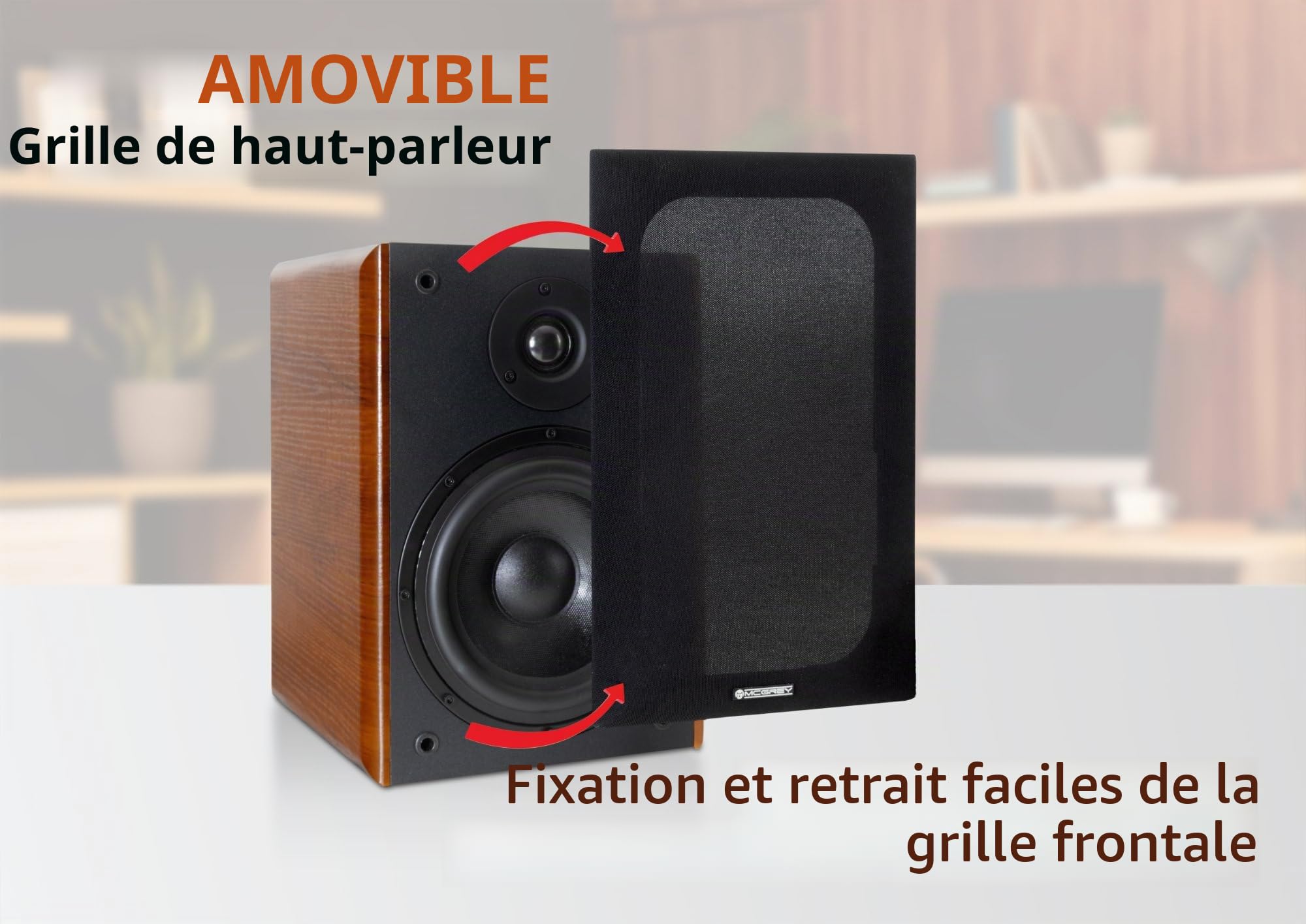 McGrey BSS-365 BN 6, 5" Enceintes HiFi Bibliothèque Paire Marron 2X 60W RMS