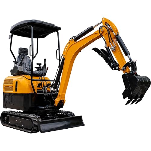 20-2P 2 Ton Mini Excavator with 16 HP Kubota Diesel Engine, Thumb and Hydraulic Side Swing Boom, Compact Tracked Digger for Tight Spaces, Construction, Landscaping, and Farming
