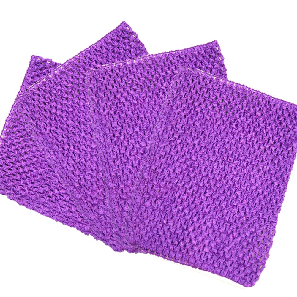 Time To Sparkle Women's Purple 4Pcs Crochet Tube Top Crochet Tutu Infant Dress Baby Girls Skirt Pettiskirt, 6"X6",