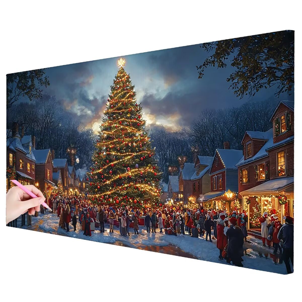 Świąteczne zestawy do sztuki diamentowej dla dorosłych, 160 x 80 cm, duże drzewko do malowania diamentami, DIY, duże zestawy artystyczne, rękodzieło dla dorosłych, 5D, pełne wiercenie, malarstwo