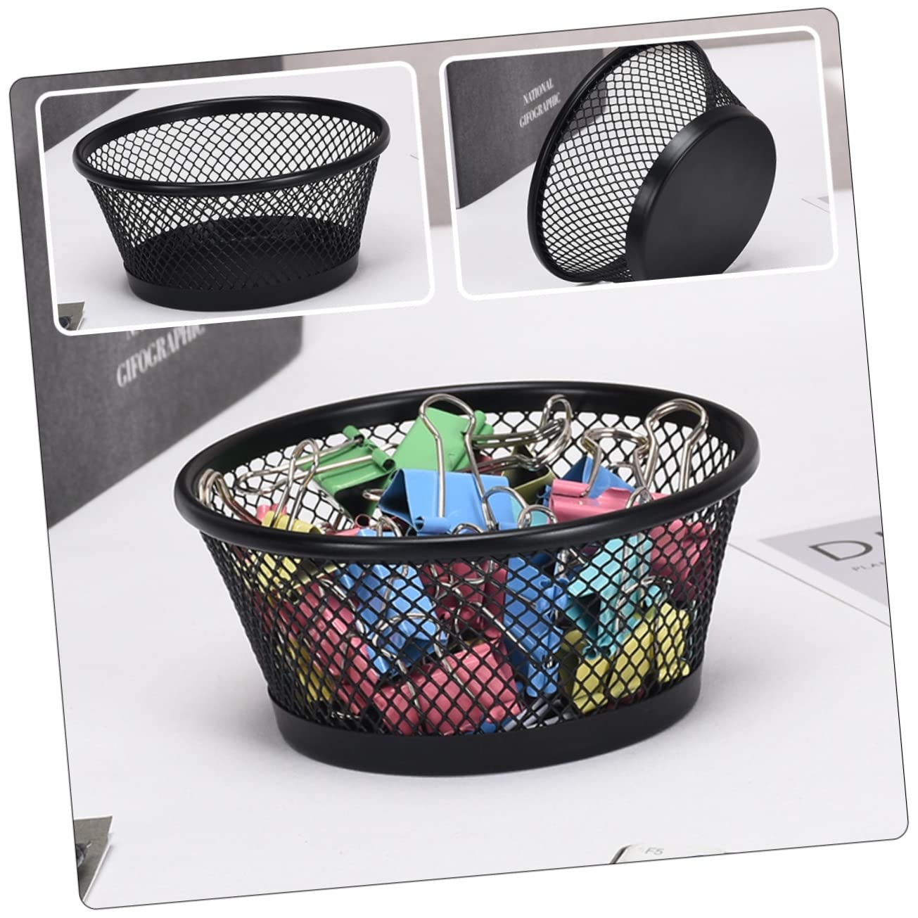 Housoutil 30 Pezzi Graffette in con Design Organizer Scrivania per Cancelleria e Piccoli Accessori Ufficio Contenitori Compatti per Fermagli e Elastici