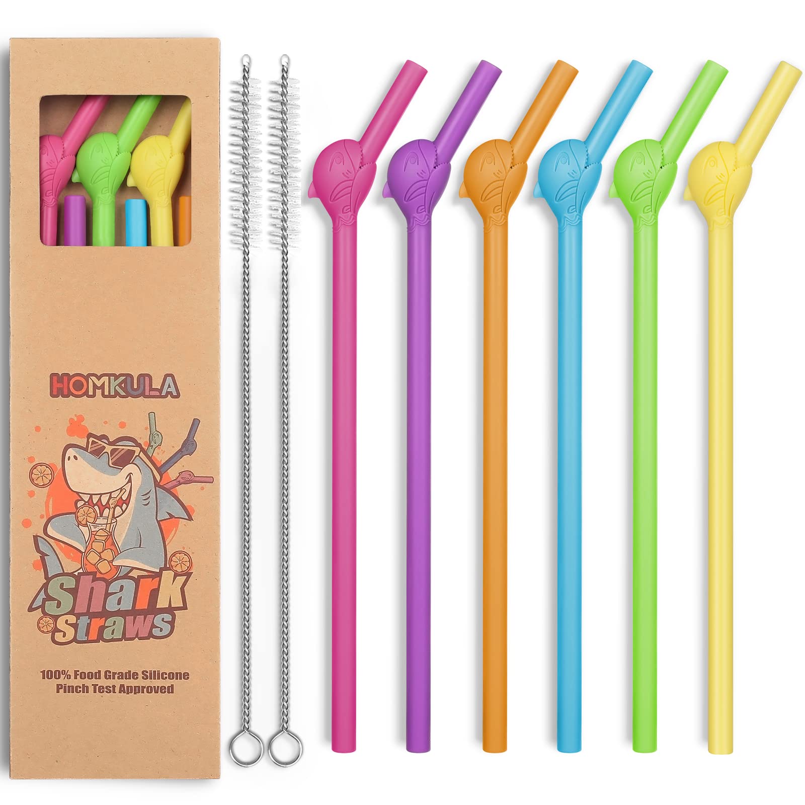 Buy Reusable Silicone Straws HOMKULA Shark Reusable Straw for Kids