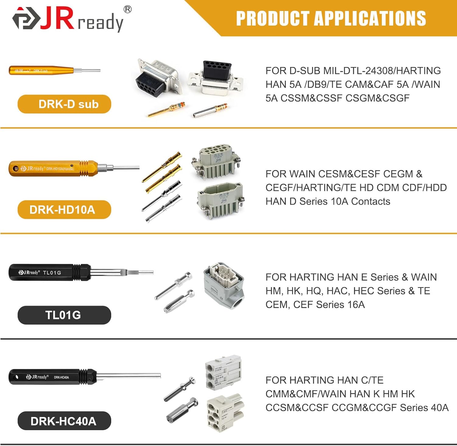 JRready Bundle with 2 Items:ST5344 Molex Pin Extractor Kit+ST5227 Extractor Kit Wire Terminal Removal and Depinning Tool Set for AMP, Molex, TE/AMP, HARTING, and D-SUB Connectors