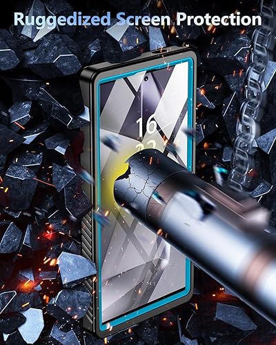 Vista 57 de Oterkin Funda impermeable para Samsung Galaxy S21 con protector de pantalla integrado, a prueba de polvo, a prueba de golpes, 360, carcasa Negro