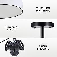 Vista 4 de VONLUCE Lámpara de techo semiempotrada, lámpara de techo de 18 pulgadas con forma difusa, lámpara moderna para dormitorio, sala de estar, entrada