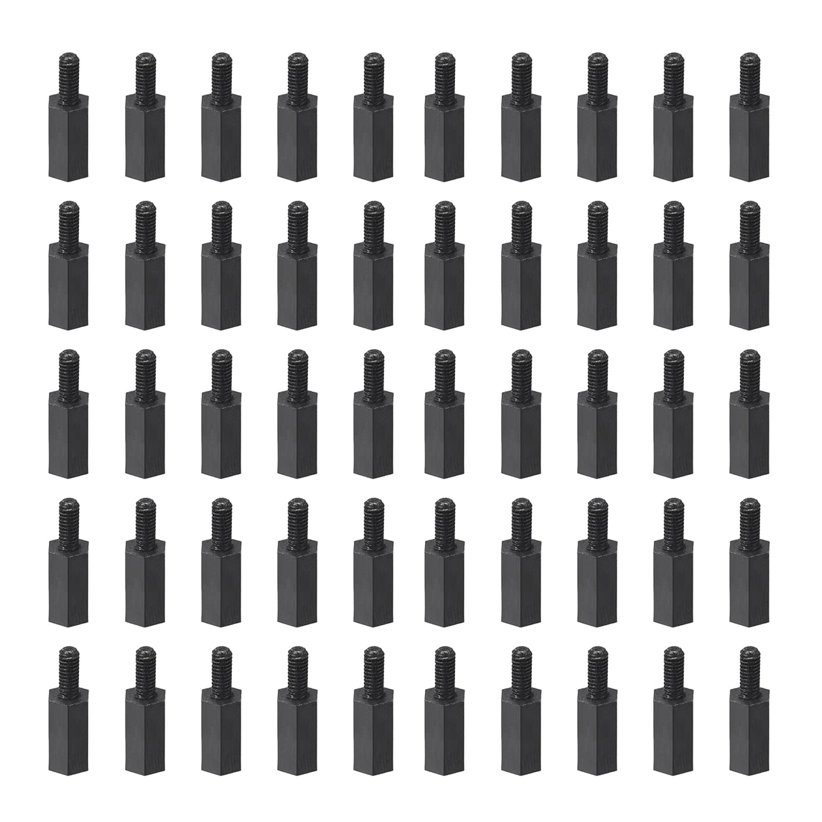 YOKIVE 50 Pcs M2.5 Standoff Screws, Nylon Hex PCB Standoffs with High Insulation Effect, Keep Height Consistent, Great for Motherboard (Black, 8mm+6mm)-image-25