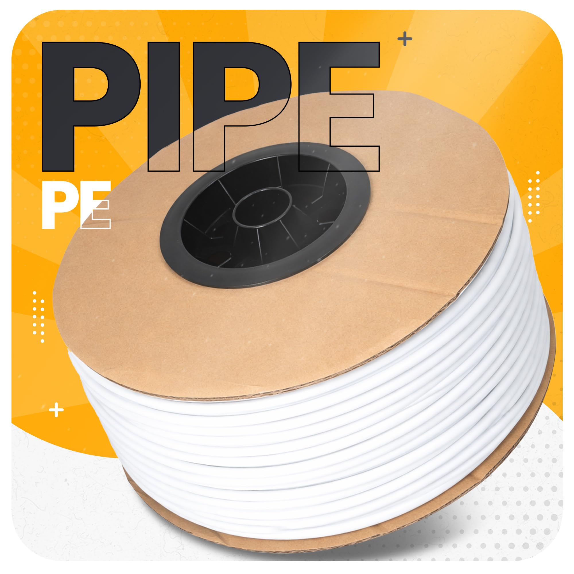 Instalguru Tubo PE 7 mm x 200 m Tubazione Polietilene Irrigazione Giardino Ala Gocciolante Linea Alimentazione Acqua Bianca Impianto Aspersione Microirrigazione Tubo Flessibile