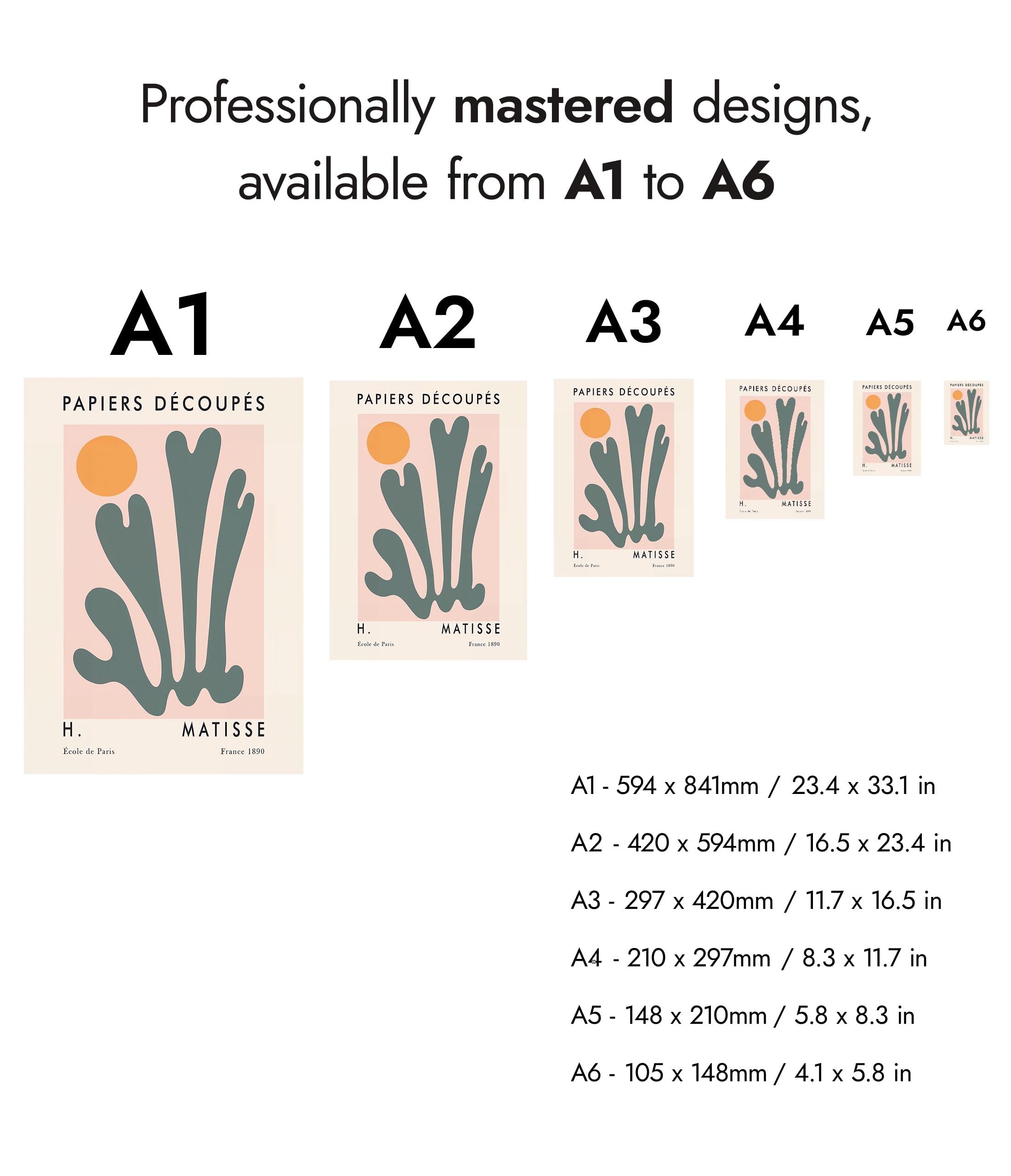 Papiers Découpés I von Henri Matisse Sonnenformen abstraktes Korallen-Thema, Collage, Grafikausstellung, Hochformat, Wandkunstdruck, Archiv-matt, A1 (nur Druck), 84,1 x 59,4 cm