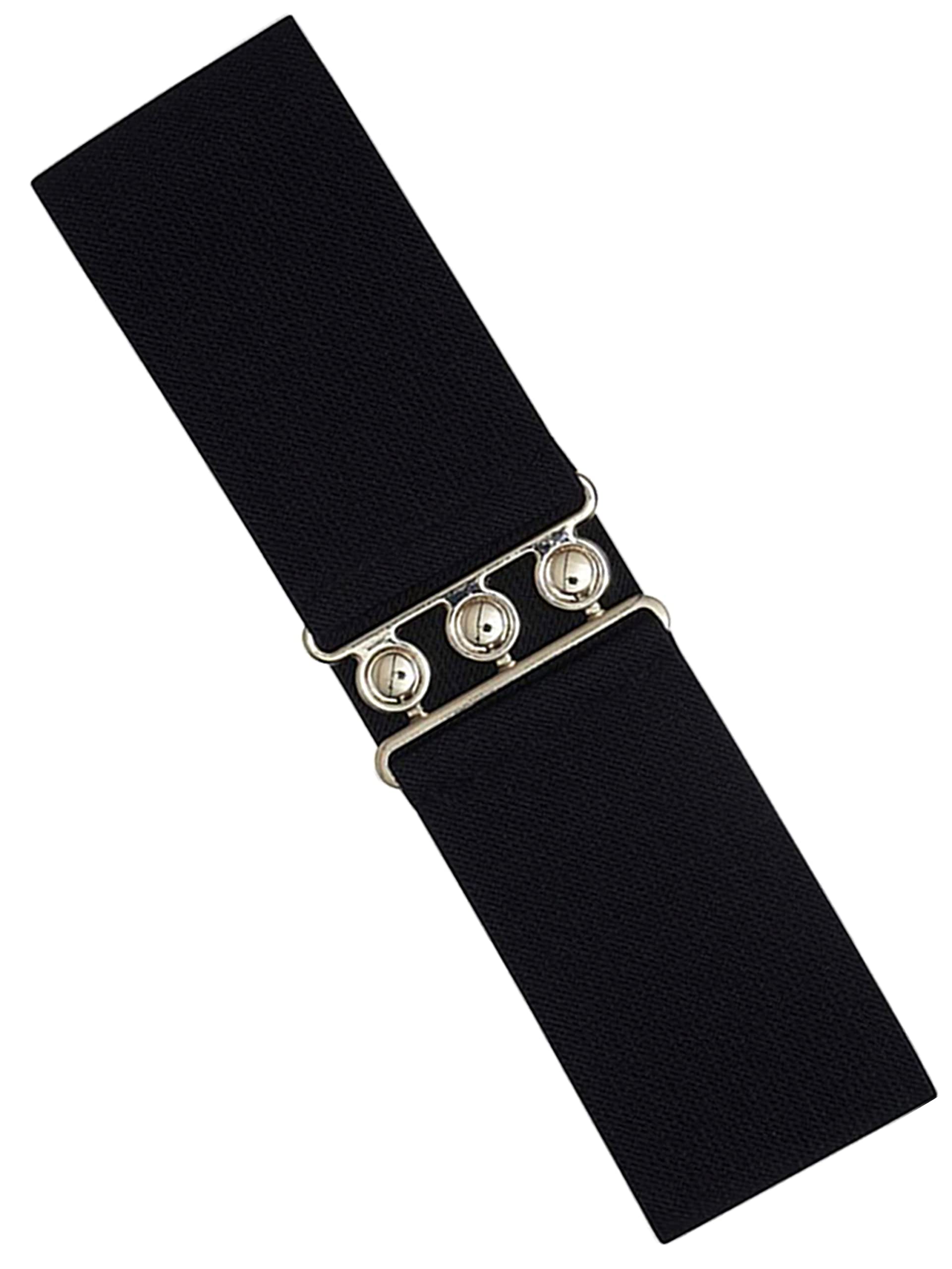 Ze Enzo (S, Black) Enzo Womens Elasticated Belts