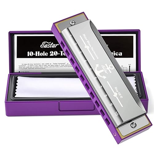 Eastar Major Blues Diatonic Harmonica, 10 Holes C Key Beginner