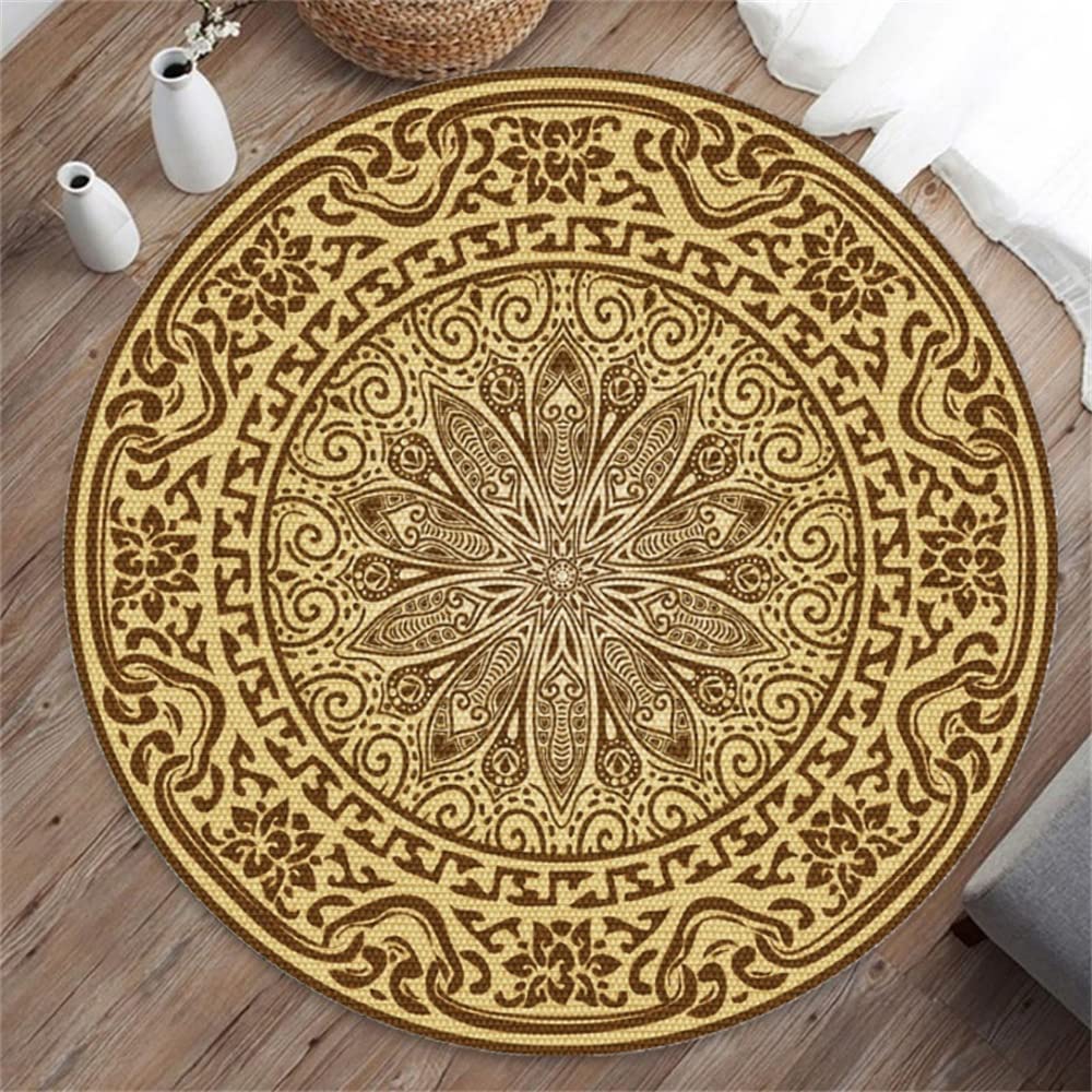 Highdi Tappeto Rotondo Salotto, Morbido Moderno Tappetini Fashion Style Antiscivolo Tappeto per Bambini Cameretta Cucina Casa Zona Balcone Tappet Tavolino (40cm,Graffiti Neri