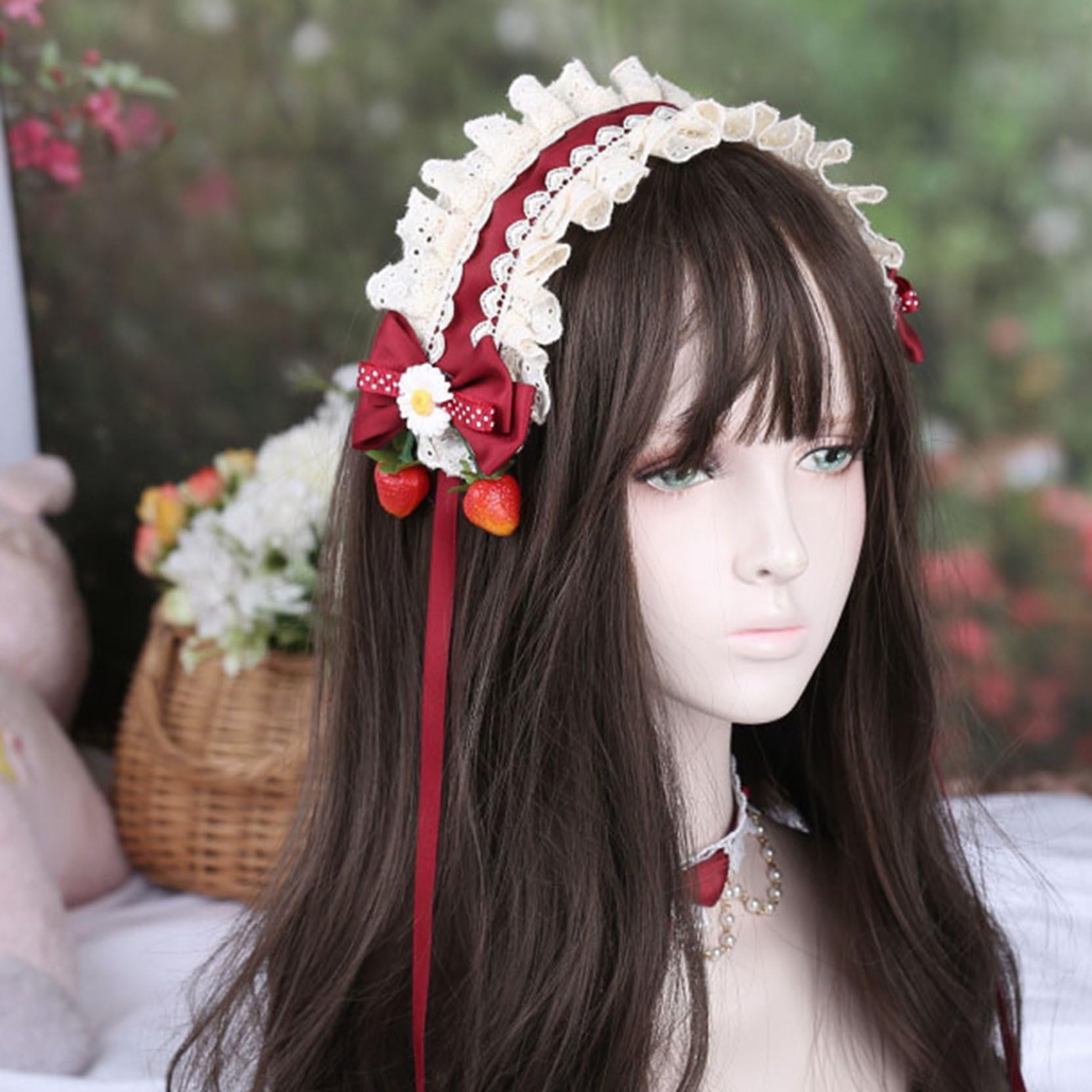 Amazon.co.jp: ヘッドドレス ロリータ髪飾り Lolita レッド