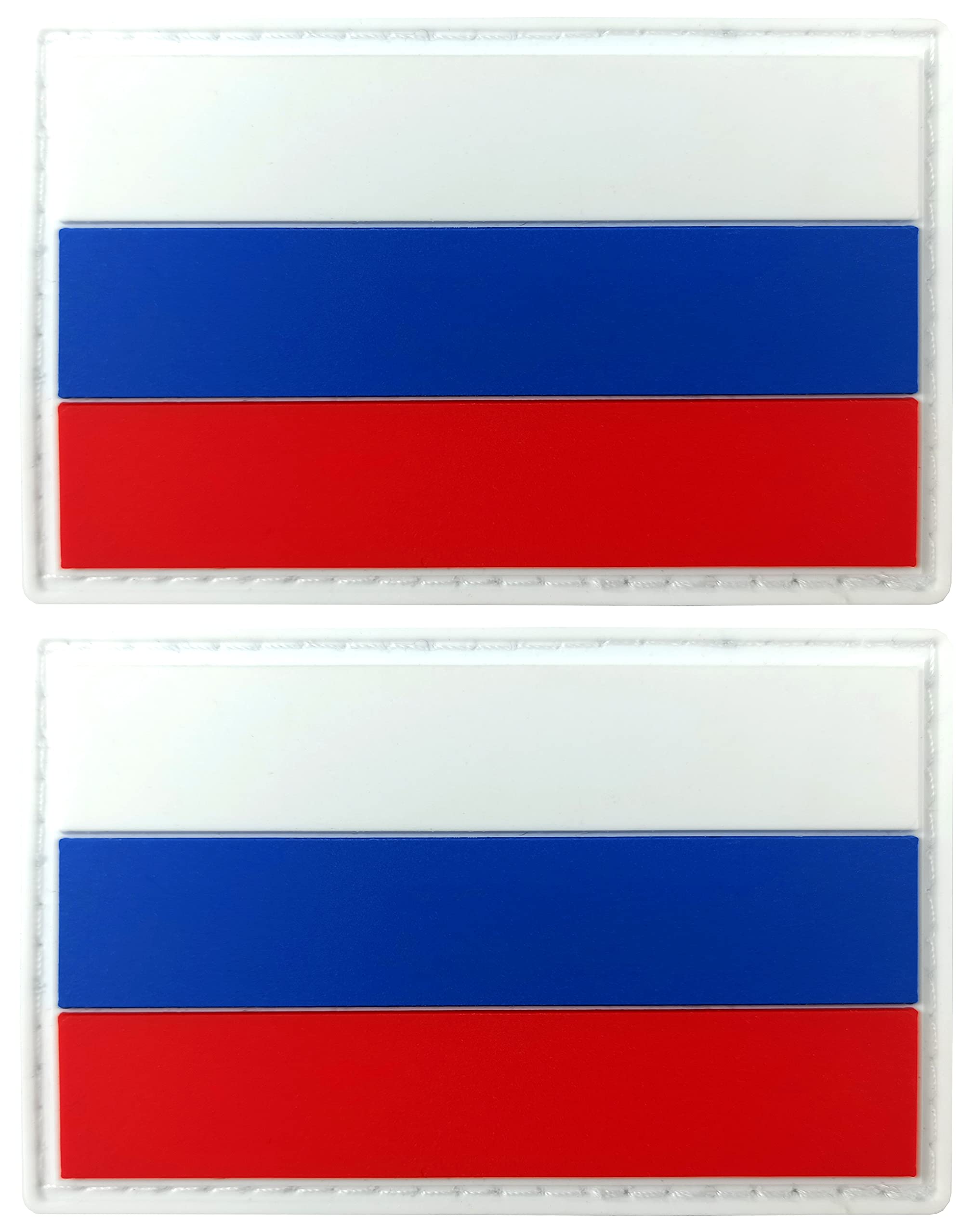 JBCDJBCD Russia Flag Patch Russian Tactical Patch - PVC Rubber Hook and Loop Fastener Patch, 2 Pack