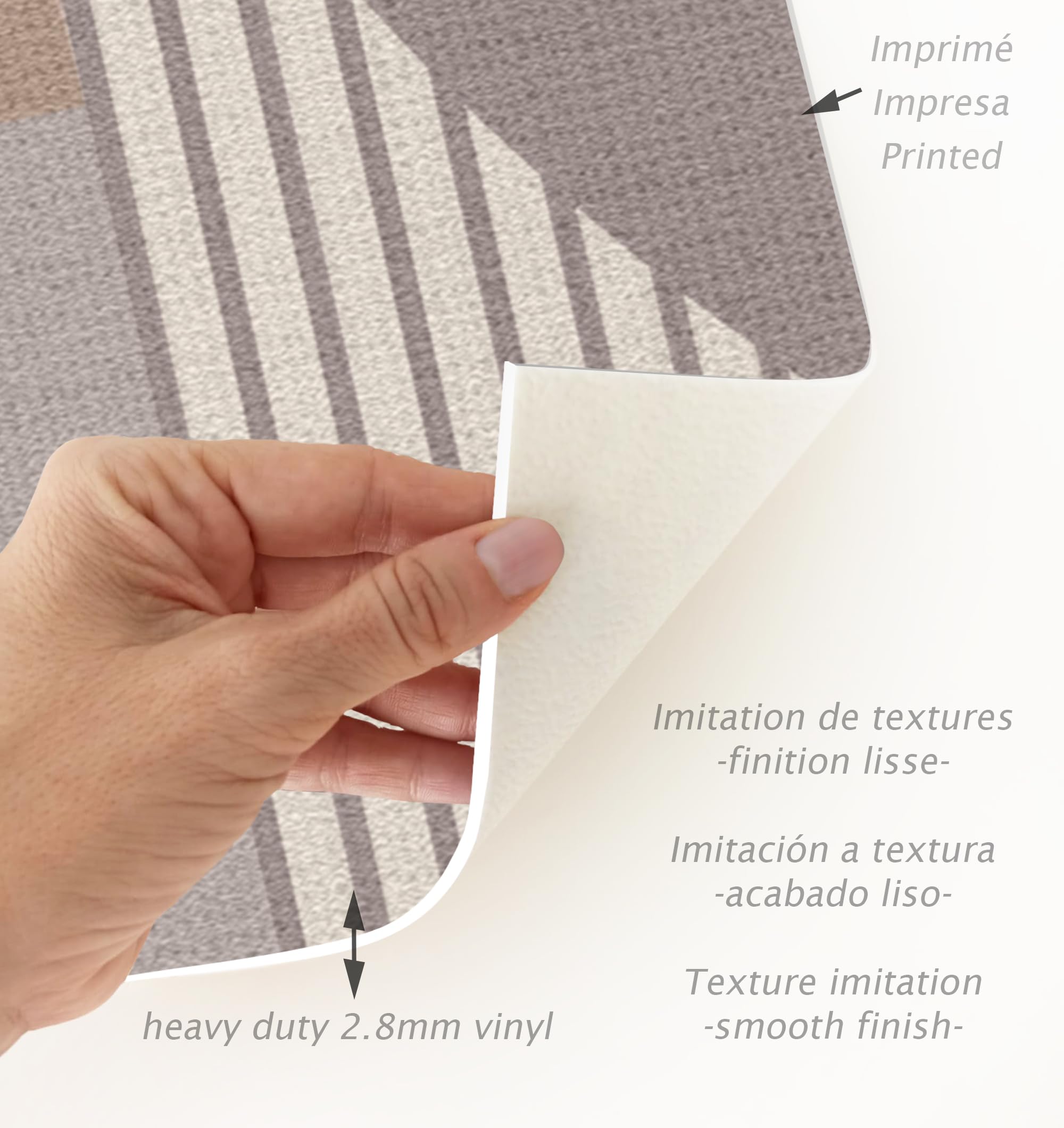 VINILIKO Design | Alfombra Vinílica Hermes 50x140 cm - Antideslizante, Impermeable, Lavable - Varios Tamaños - Alfombra Vinilo Salón, Cocina
