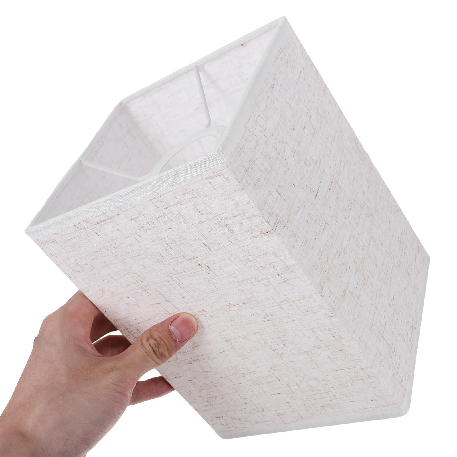 Pantalla de lino E27: 2 Piezas Pantallas De LáMpara De Mesita De Noche Modernas De Lino, 20X14X14 Cm, FáCil InstalacióN, Ideal Para LáMparas De Techo, Pared, Mesa Y Pie