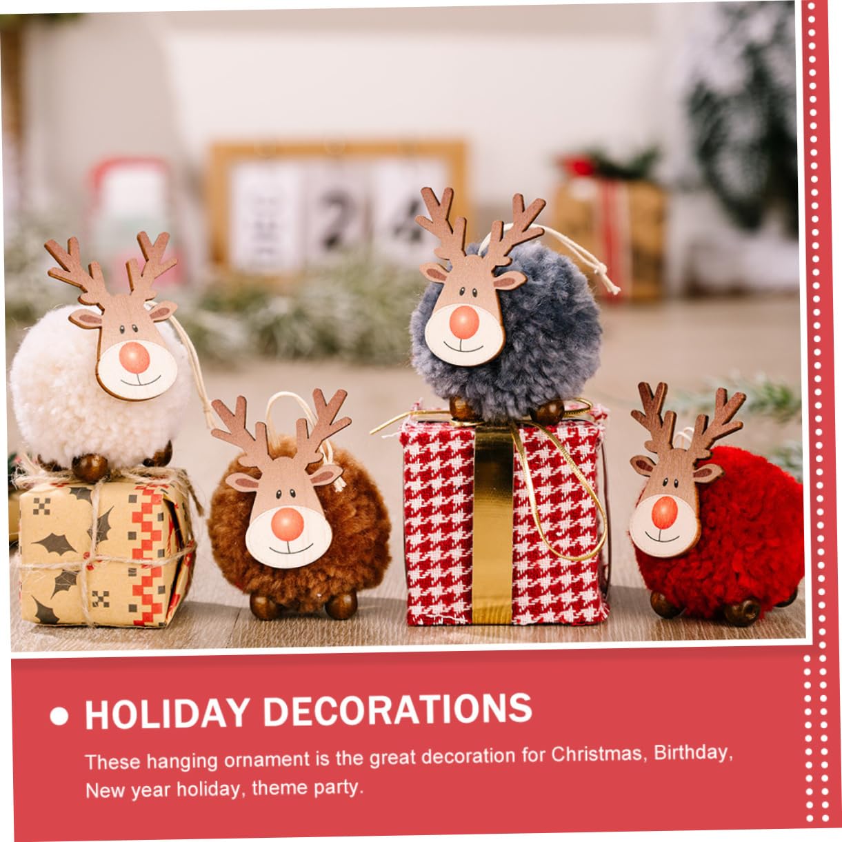 Zerodeko 4 Set Ciondolo Albero Di Natale Addobbi Natalizi Ghirlanda Pendenti Natalizi Ciondolo Natalizio Decorazioni Natalizie in Feltro Di Legno Decorazione Della Finestra 4 Pezzi*4
