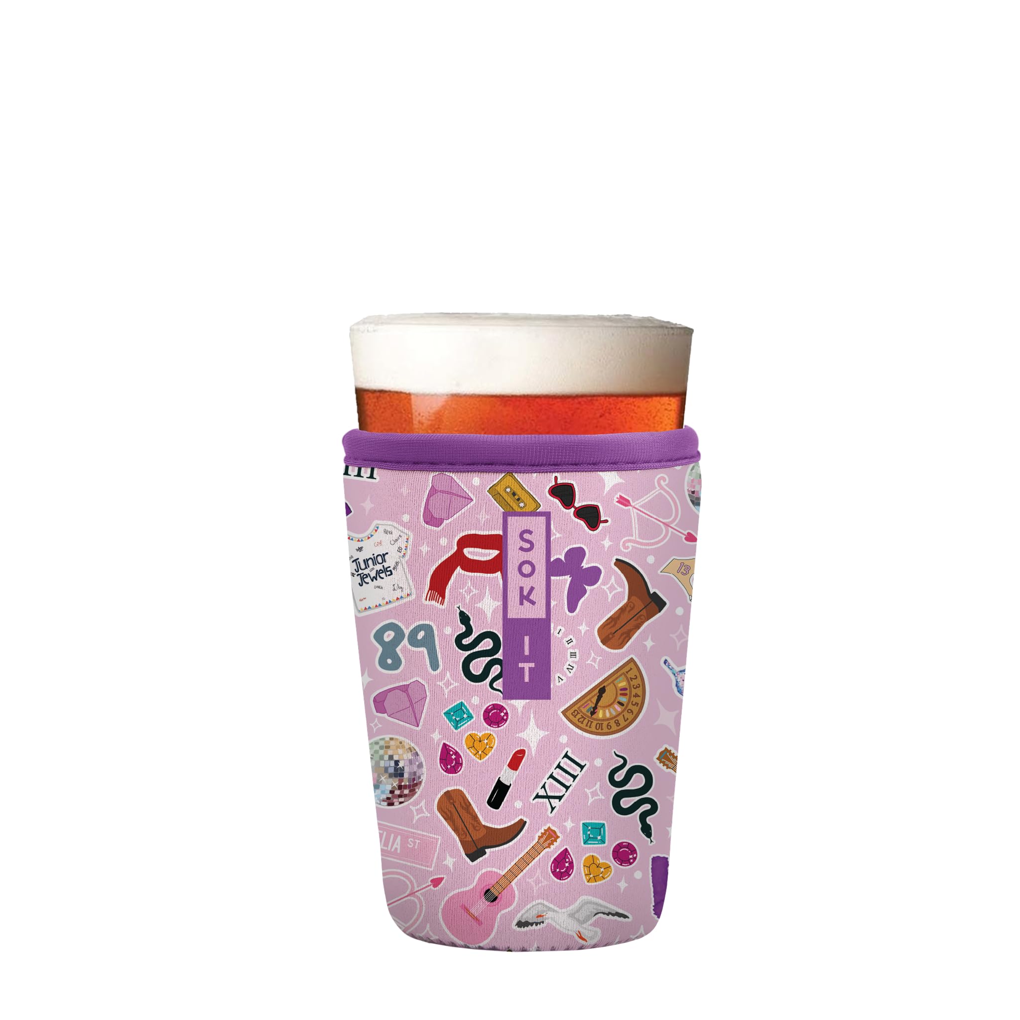 Sok It PintGlassSok Beer Glass Sleeve Insulated Neoprene Cover (On Tour, Pint Glass Sleeve)