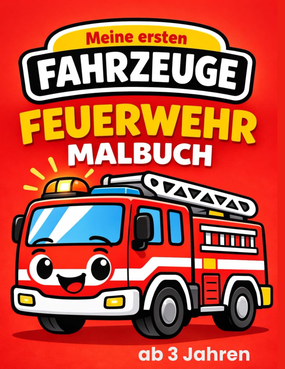 Feuerwehr Malbuch ab 3 Jahren- Meine ersten Fahrzeuge Band 2: Feuerwehrfahrzeuge ausmalen für kleine Helden – Einfaches Malbuch für Kinder ab 3 Jahren