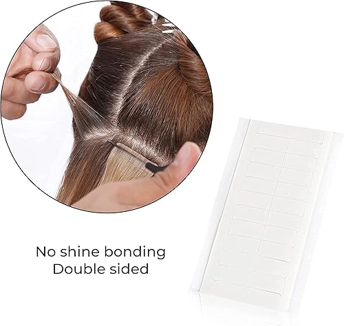Miniatura 5 de Beautify - Pestañas de cinta de extensión de cabello sin brillo, cinta de repuesto de doble cara para extensiones de cabello, 120 pestañas por