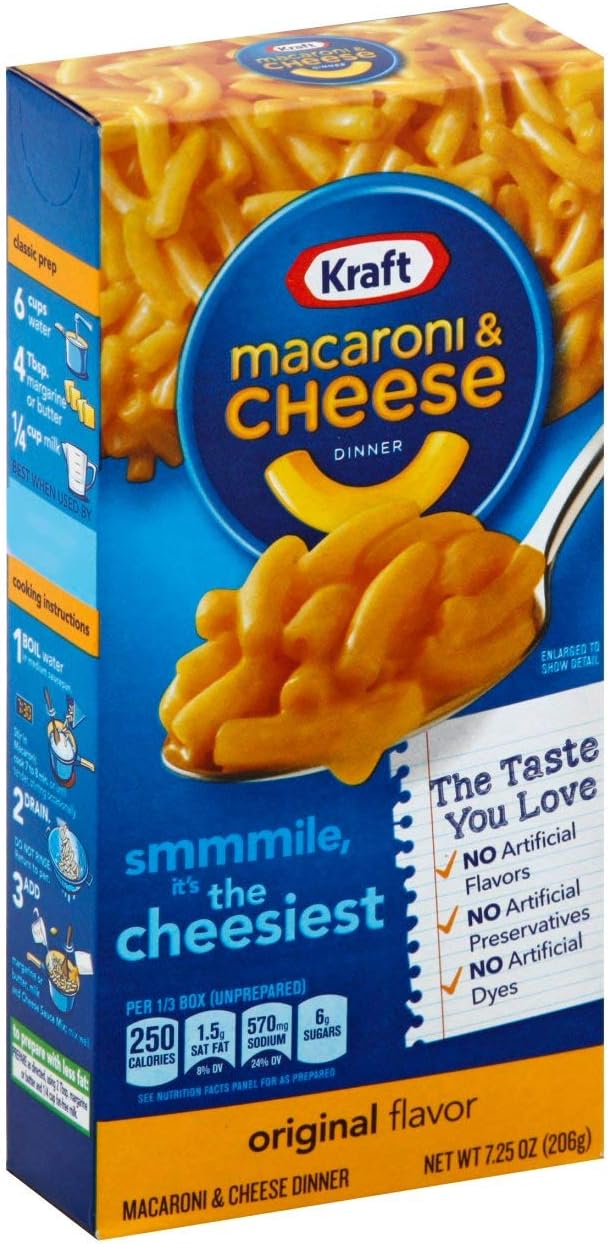 KRAFT MACARONI AND CHEESE DINNER THE CHEESIEST 12 x 206g BOX VALUE PACK