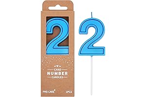 PHD CAKE Luxe Blue 2nd Birthday Candles