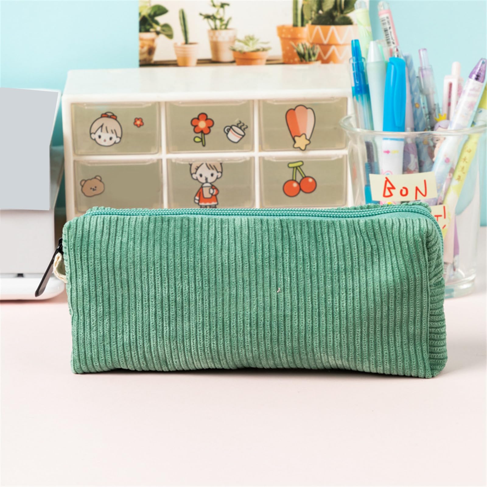 2er-Set Federmäppchen Aus Cord – Stylisch, Praktisch & Vielseitig (20x5x7 Cm) In Schwarz & Braun